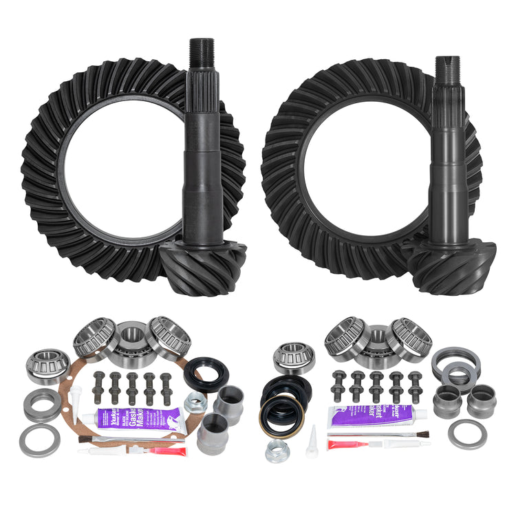 Ring & Pinion Gear Kit Package Front & Rear with Install Kits - Toyota 8"/8IFS