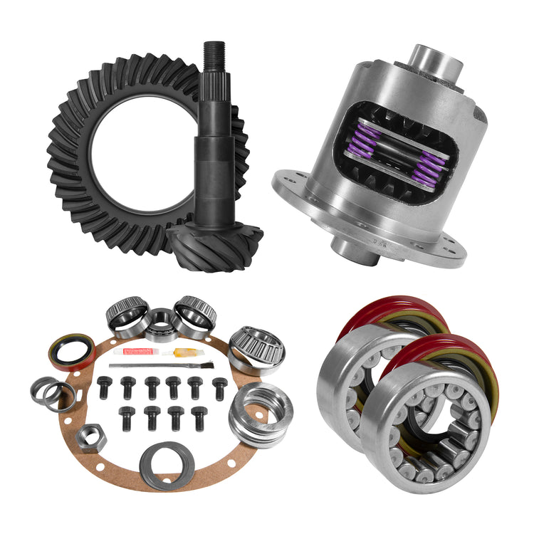 8.5" GM 3.73 Rear Ring & Pinion, Install Kit, 30spl Posi, Axle Bearings & Seals