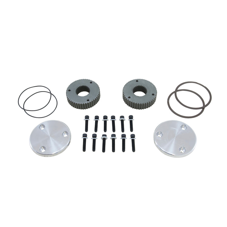 Yukon Hardcore Drive Flange Kit Dana 44 30-Spl Outer Stubs, Non-Engraved Caps