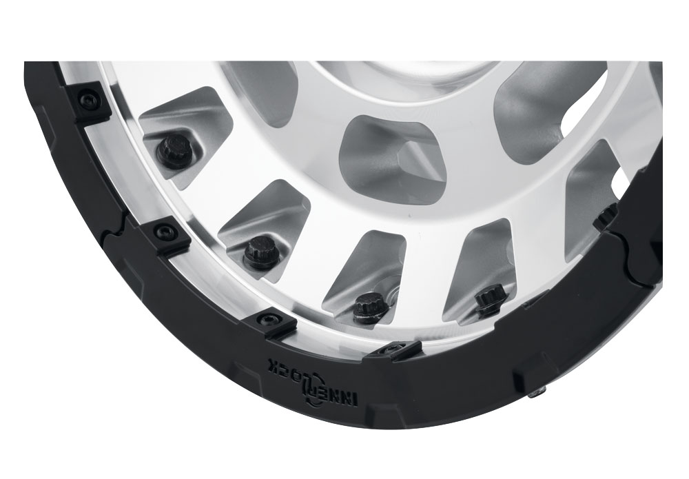 ICON Alloys Hammer Pro, Silver Machined, 17 x 8.5 / 5 x 150, 25mm Offset, 5.75" BS