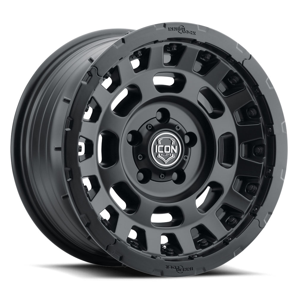 ICON Alloys Hammer Pro, Satin Black, 17 x 8.5 / 6 x 135, 6mm Offset, 5" BS