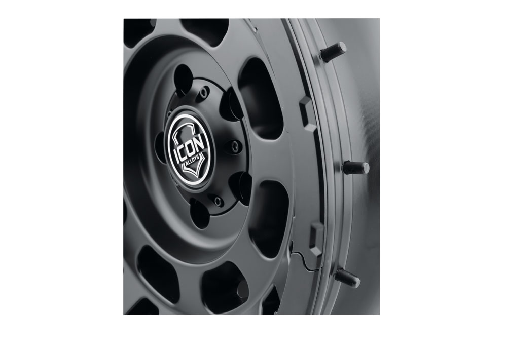 ICON Alloys Hammer Pro, Satin Black, 17 x 8.5 / 6 x 135, 6mm Offset, 5" BS