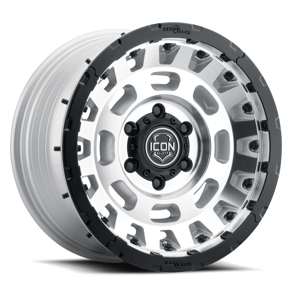 ICON Alloys Hammer Pro, Silver Machined, 17 x 8.5 / 6 x 135, 6mm Offset, 5" BS