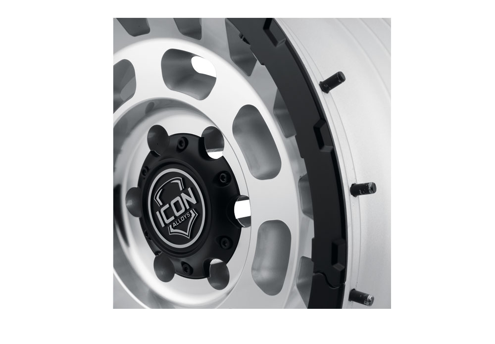 ICON Alloys Hammer Pro, Silver Machined, 17 x 8.5 / 6 x 135, 6mm Offset, 5" BS