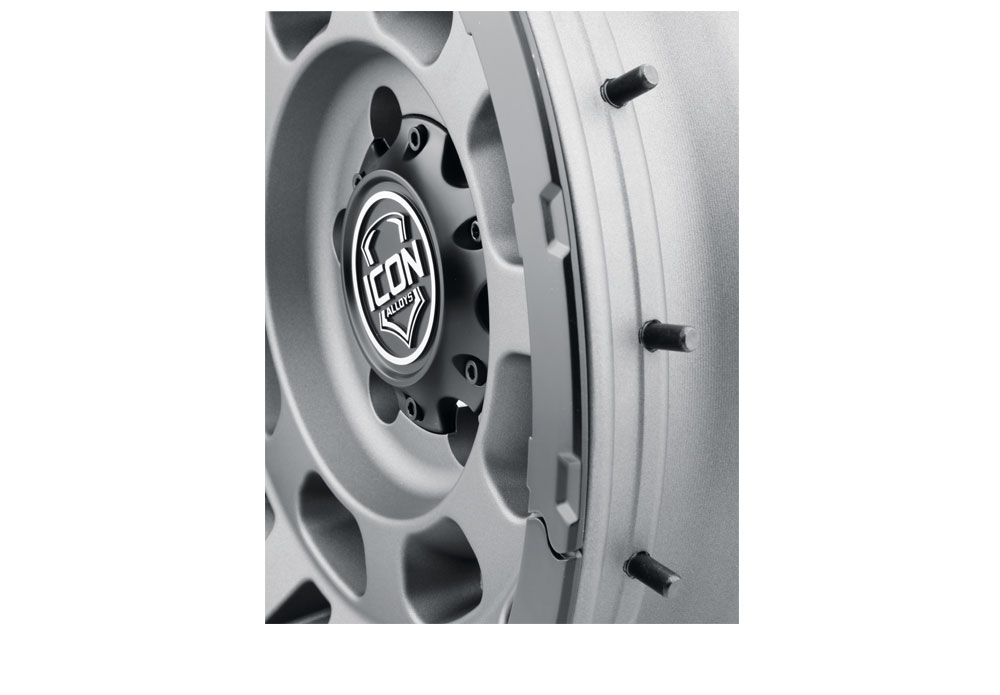 ICON Alloys Hammer Pro, Charcoal, 17 x 8.5 / 5 x 5, -6mm Offset, 4.5" BS