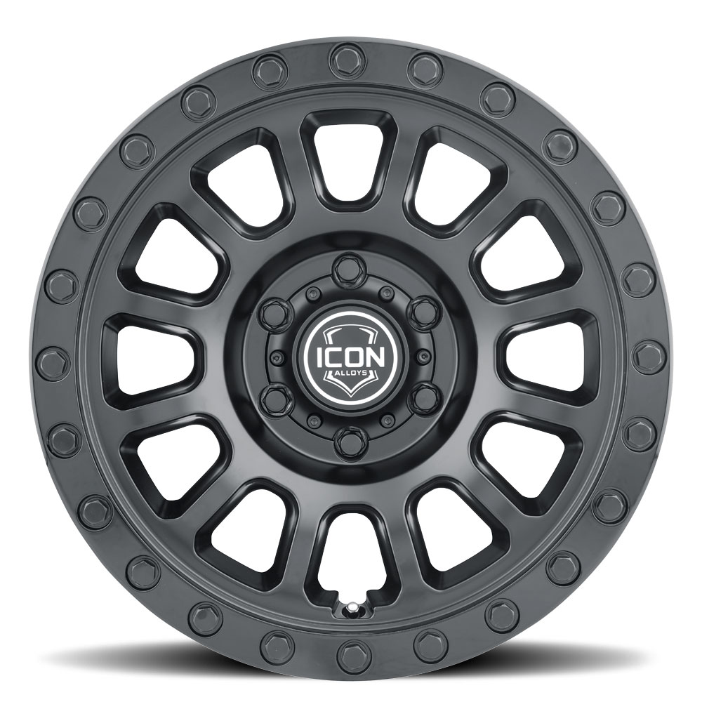 ICON Alloys Hulse, Double Black, 18 x 9 / 5 x 5, -12mm Offset, 4.5" BS