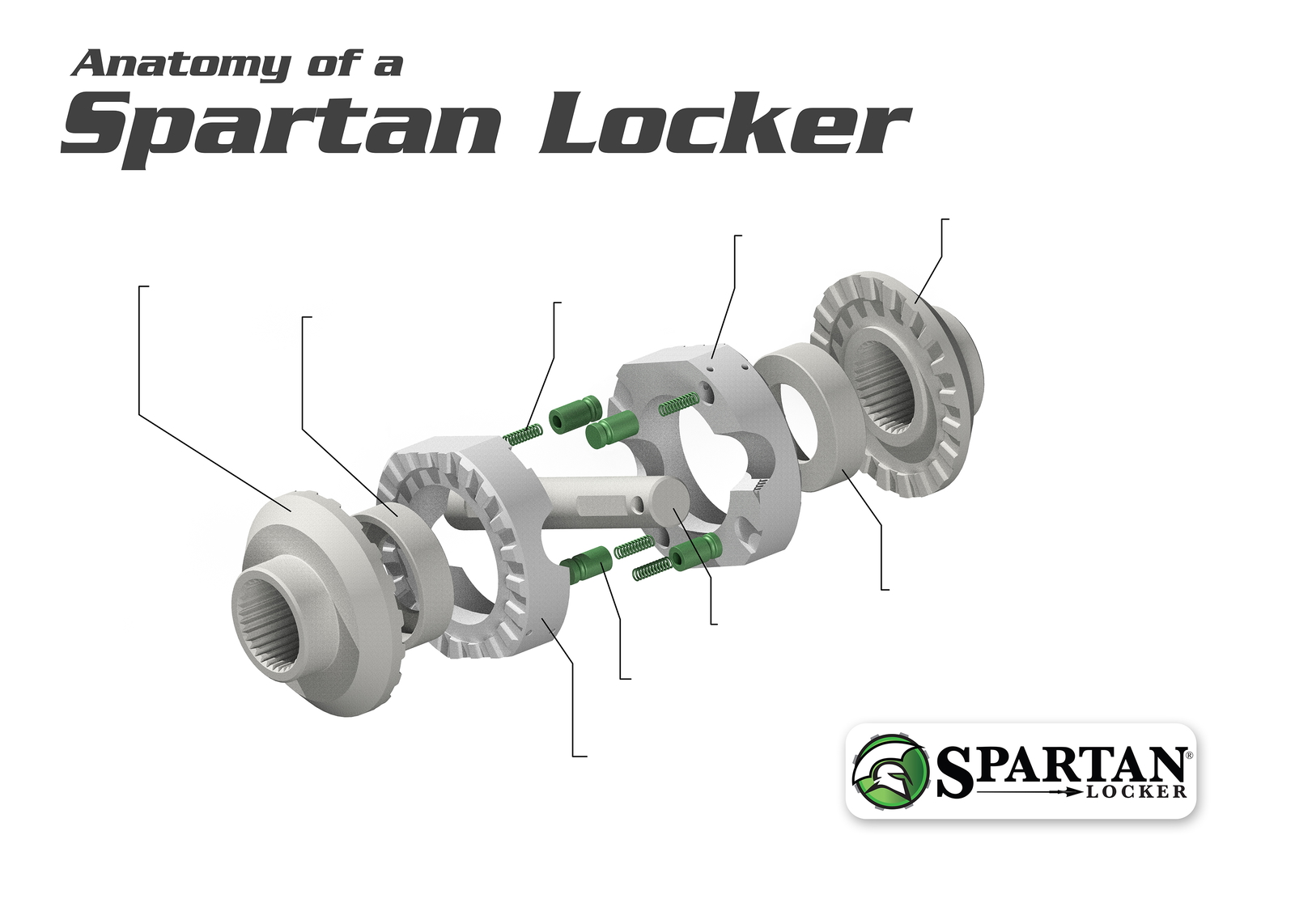 Spartan Locker for Dana 60, 35 spline axles, includes heavy-duty cross pin shaft